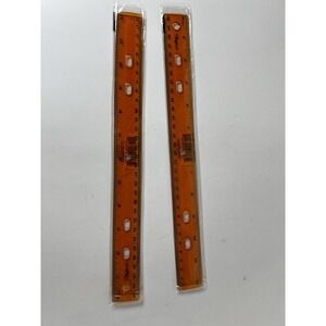 2-Pack 12" Orange Transparent Rulers | Plastic School Measuring‎ Tool | NEW